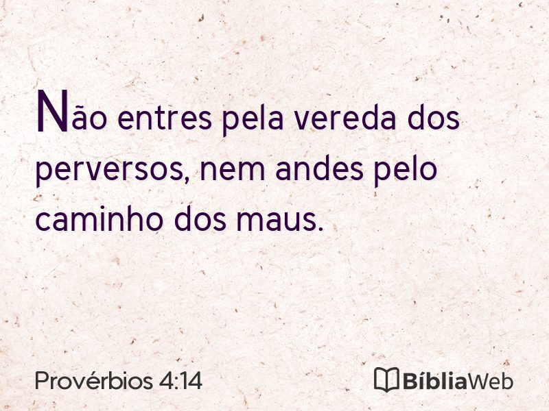 Provérbios 4:14 em imagem para compartilhar