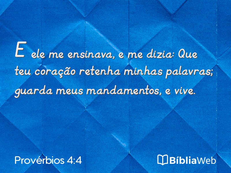 Provérbios 4:4 em imagem para compartilhar