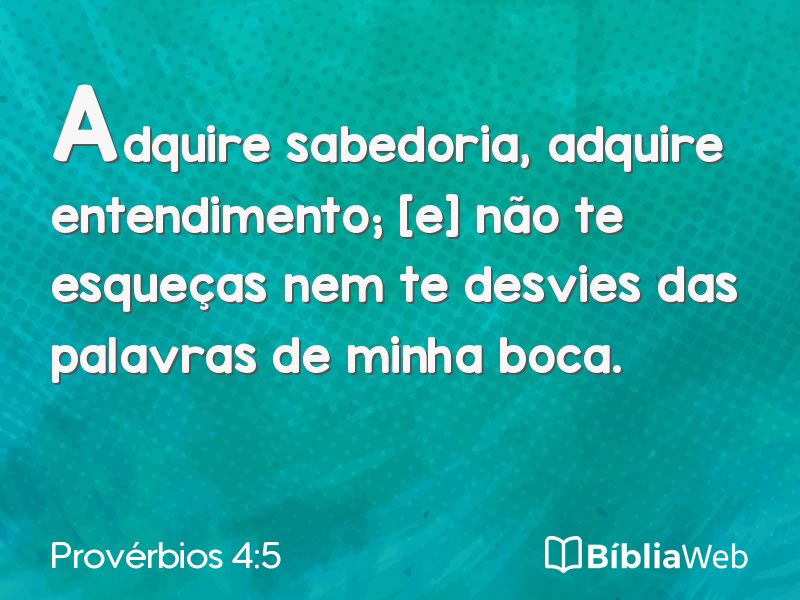 Provérbios 4:5 em imagem para compartilhar