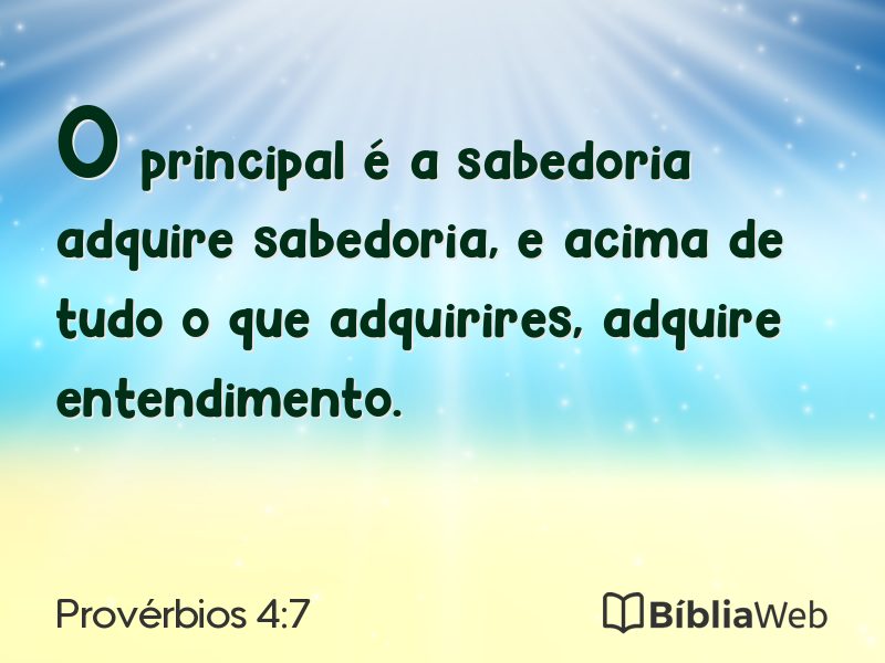 Provérbios 4:7 em imagem para compartilhar