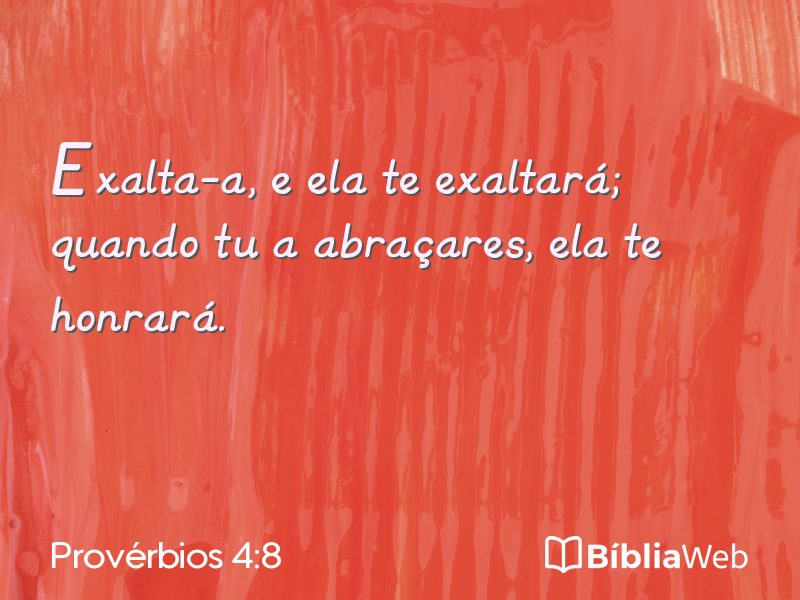 Provérbios 4:8 em imagem para compartilhar
