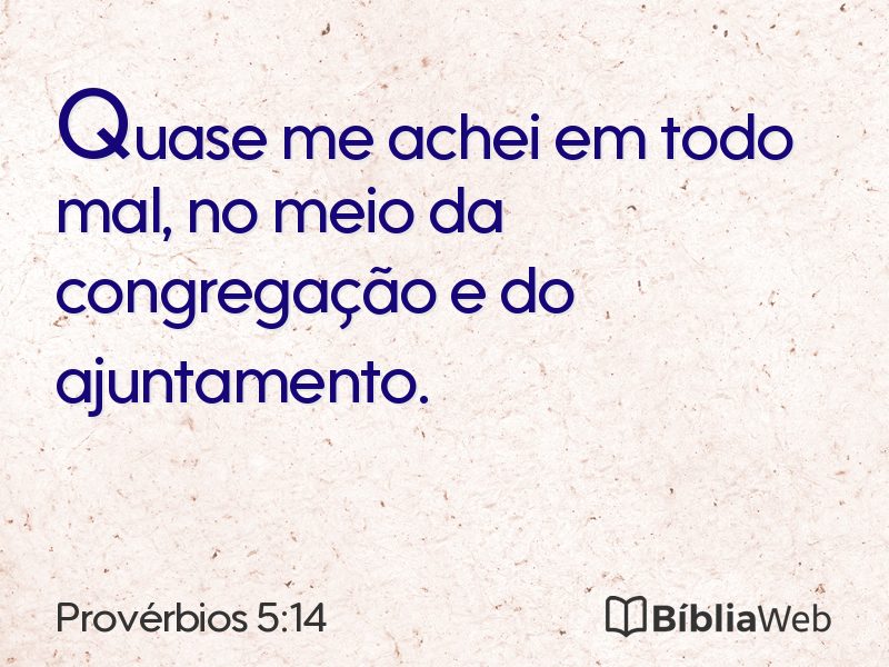 Provérbios 5:14 em imagem para compartilhar
