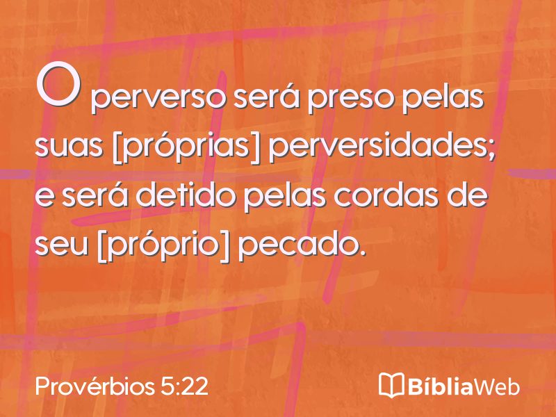 Provérbios 5:22 em imagem para compartilhar