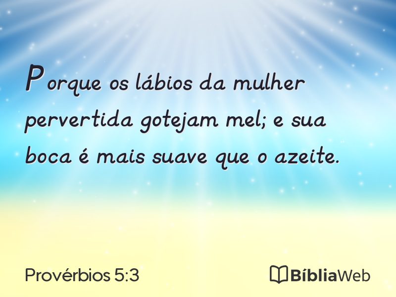 Provérbios 5:3 em imagem para compartilhar