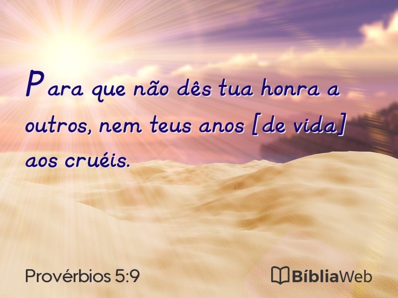 Provérbios 5:9 em imagem para compartilhar