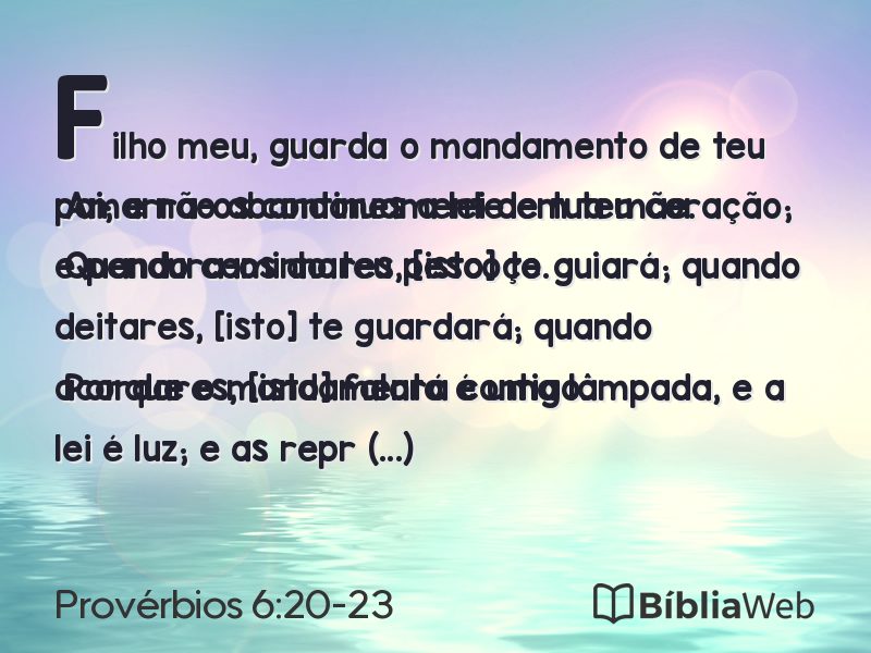 Provérbios 6:20-23 em imagem para compartilhar