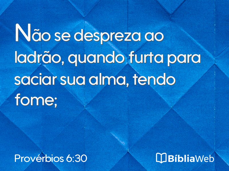 Provérbios 6:30 em imagem para compartilhar