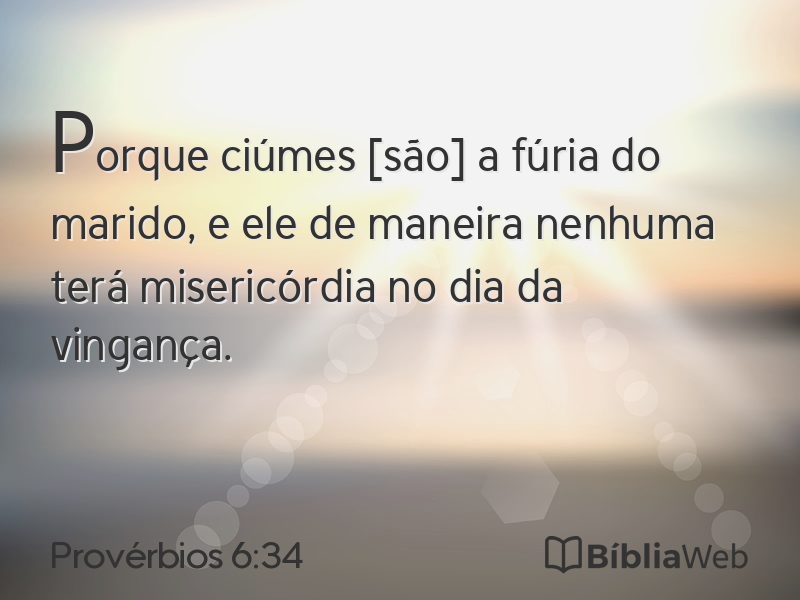 Provérbios 6:34 em imagem para compartilhar