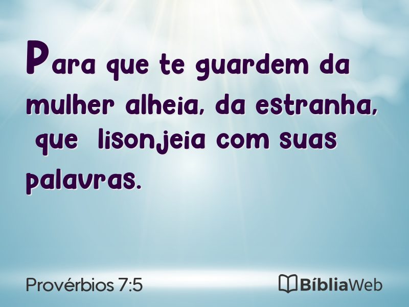 Provérbios 7:5 em imagem para compartilhar