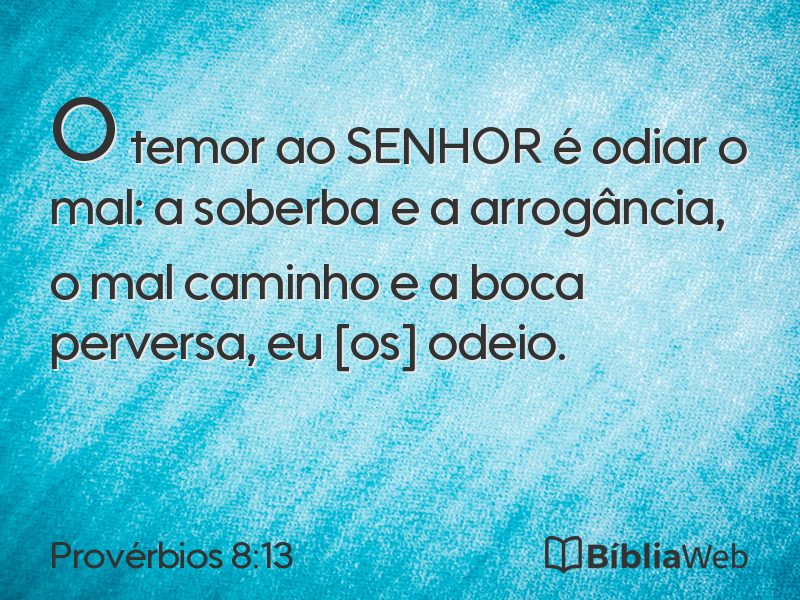 Provérbios 8:13 em imagem para compartilhar