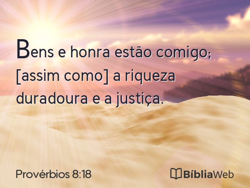 Provérbios 8:18 em imagem para compartilhar
