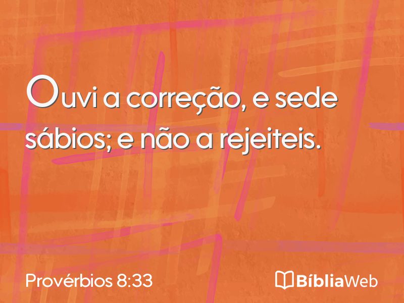 Provérbios 8:33 em imagem para compartilhar