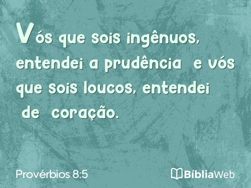 Provérbios 8:5 em imagem para compartilhar
