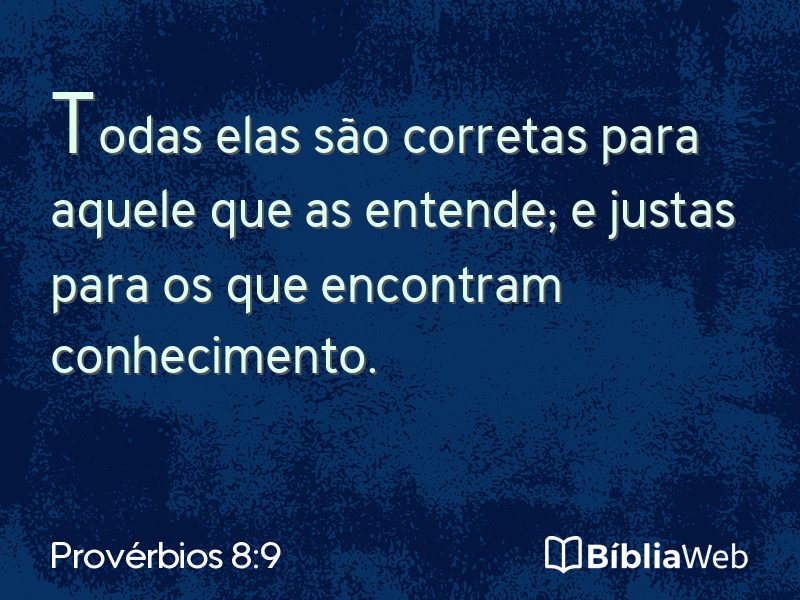Provérbios 8:9 em imagem para compartilhar