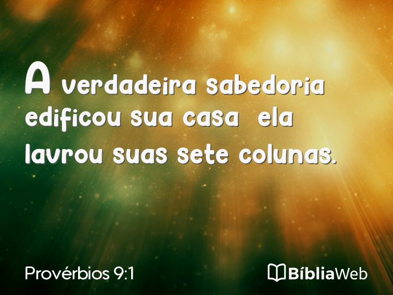 Provérbios 9:1 em imagem para compartilhar