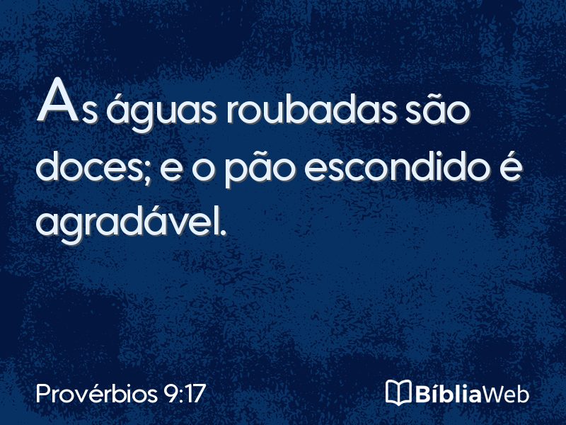Provérbios 9:17 em imagem para compartilhar