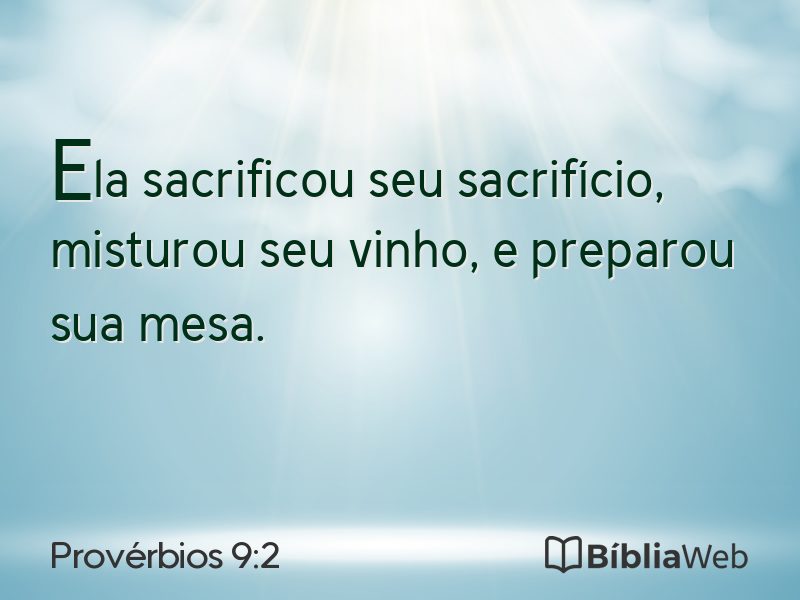 Provérbios 9:2 em imagem para compartilhar