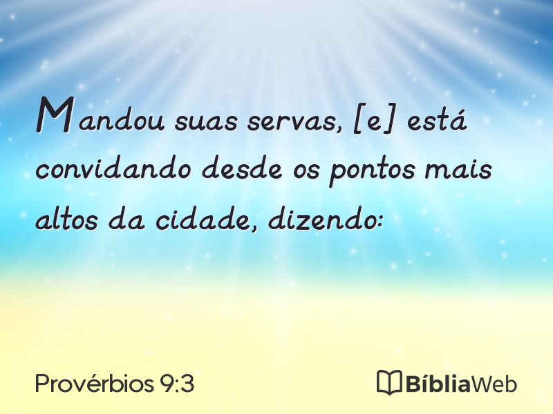 Provérbios 9:3 em imagem para compartilhar
