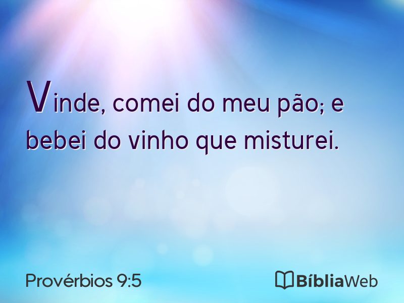 Provérbios 9:5 em imagem para compartilhar