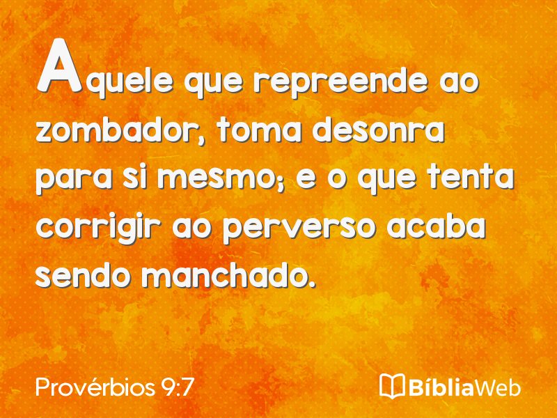 Provérbios 9:7 em imagem para compartilhar