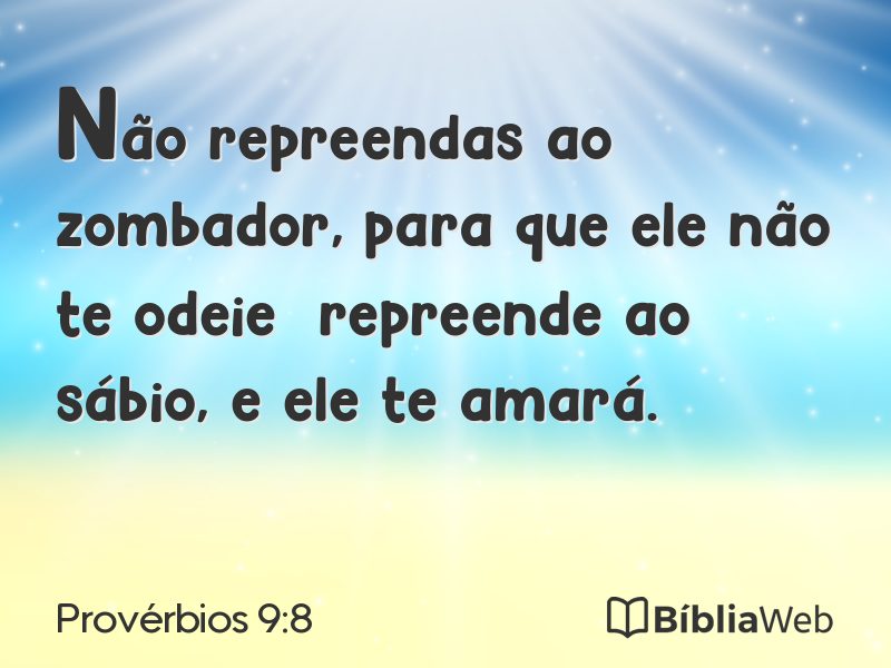 Provérbios 9:8 em imagem para compartilhar