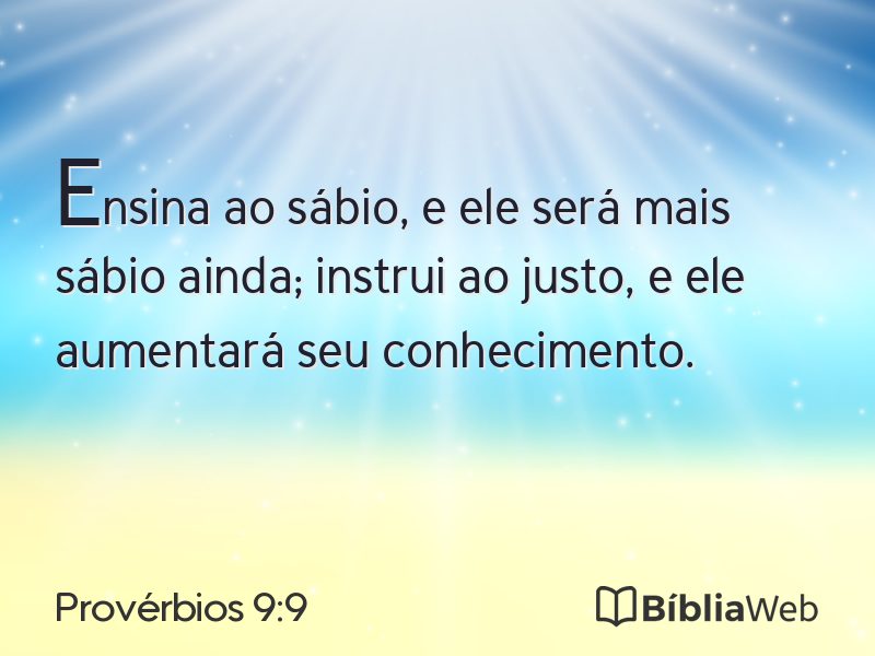 Provérbios 9:9 em imagem para compartilhar