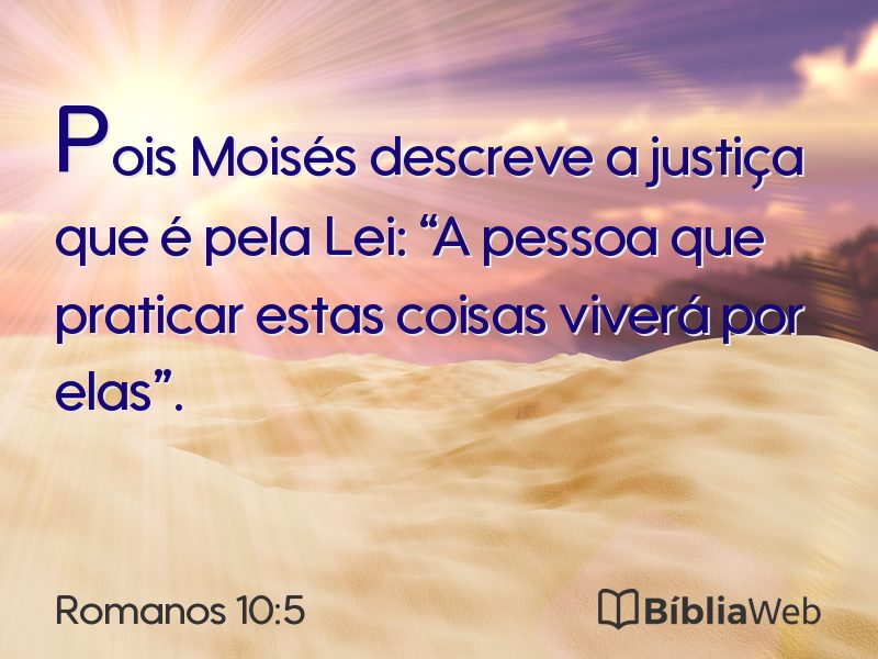 Romanos 10:5 em imagem para compartilhar