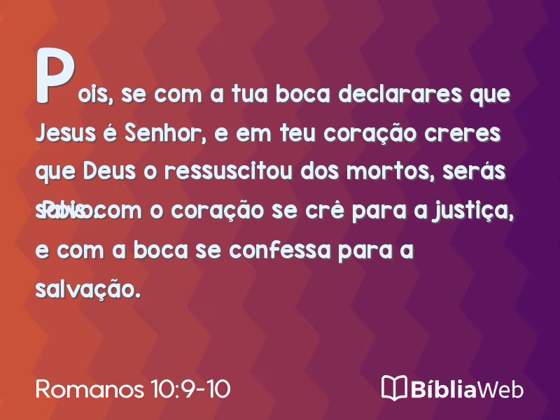 Romanos 10:9-10 em imagem para compartilhar