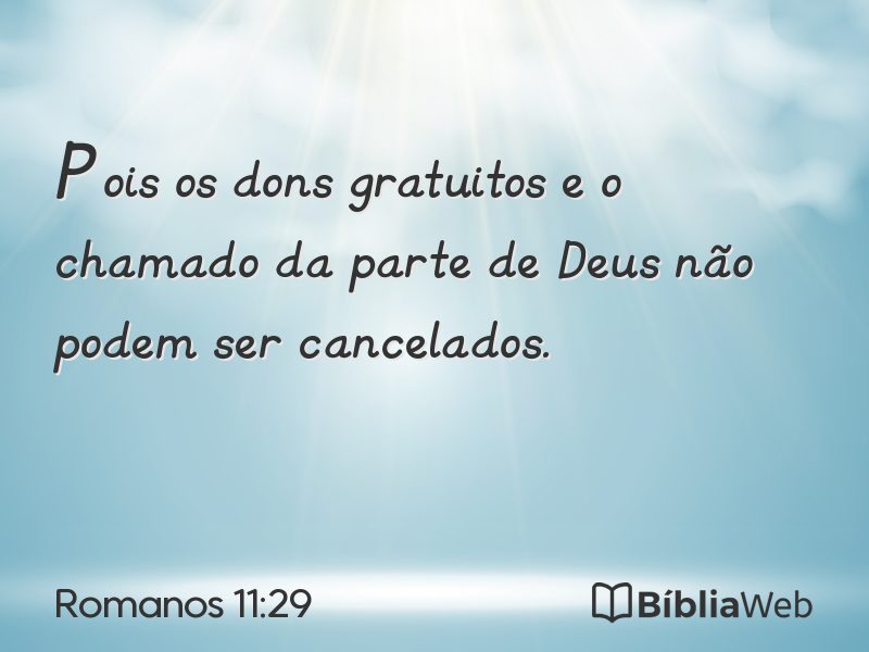 Romanos 11:29 em imagem para compartilhar