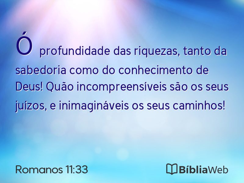 Romanos 11:33 em imagem para compartilhar