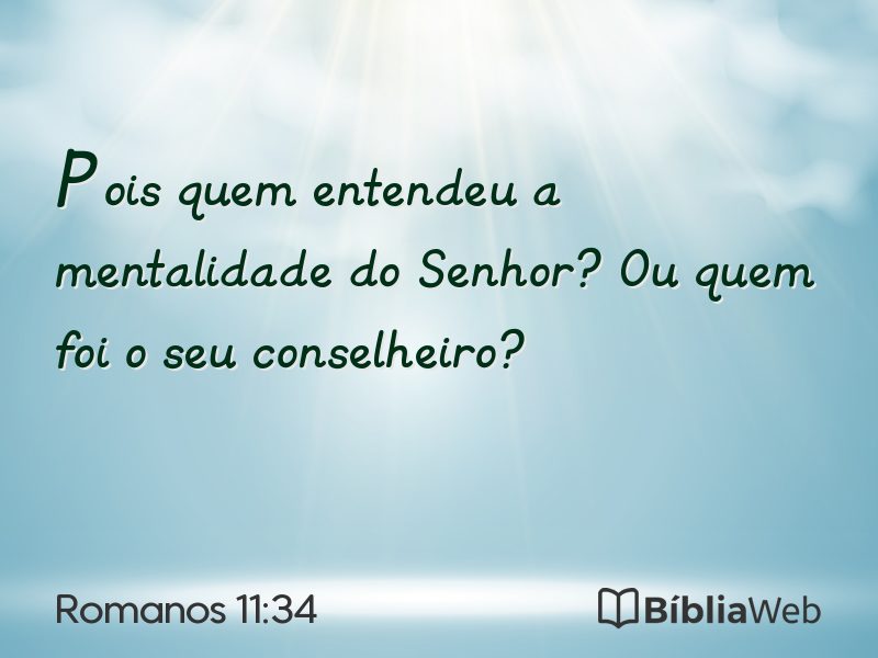 Romanos 11:34 em imagem para compartilhar