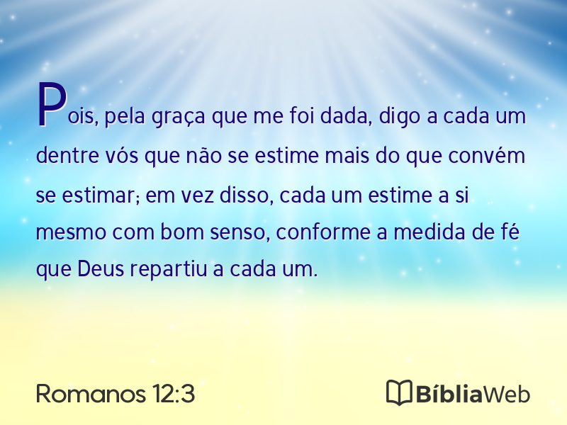 Romanos 12:3 em imagem para compartilhar