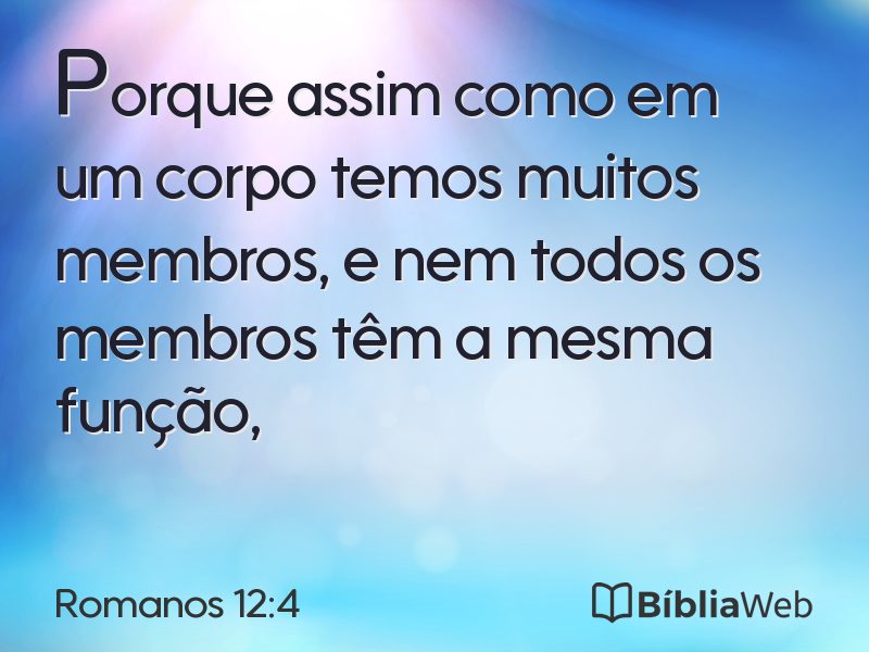 Romanos 12:4 em imagem para compartilhar
