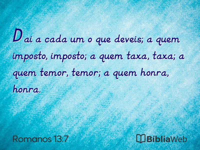 Romanos 13:7 em imagem para compartilhar