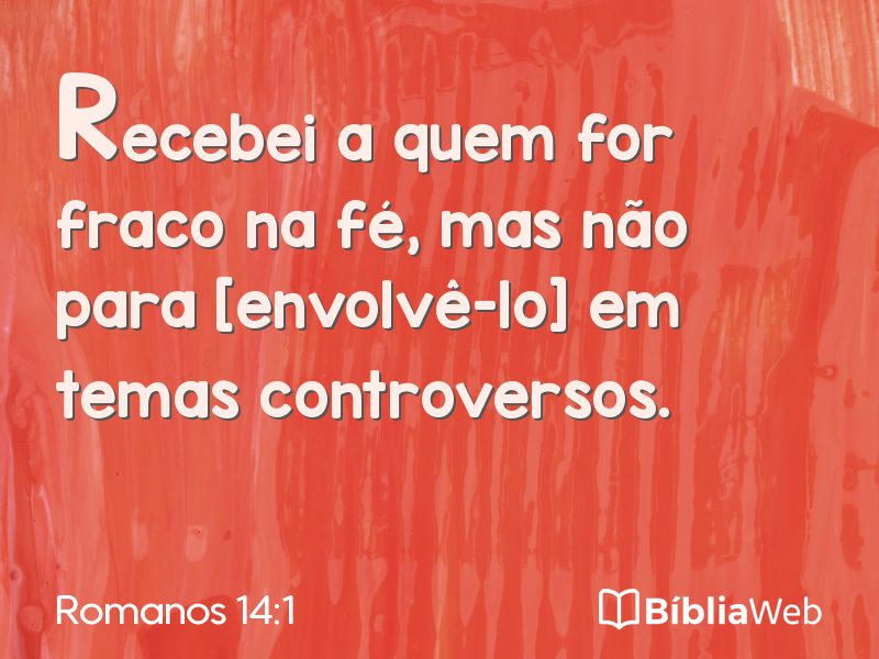 Romanos 14:1 em imagem para compartilhar