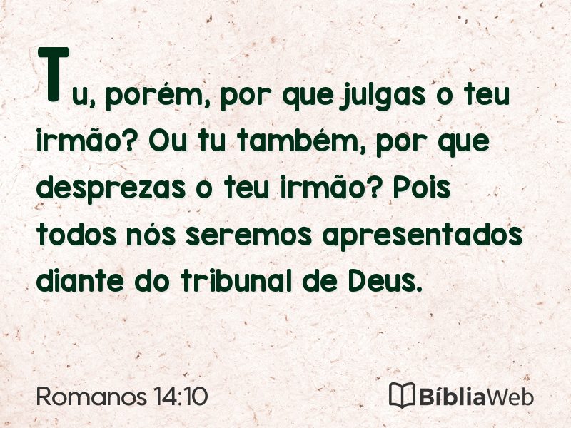 Romanos 14:10 em imagem para compartilhar