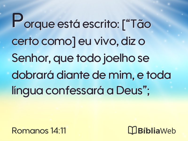 Romanos 14:11 em imagem para compartilhar