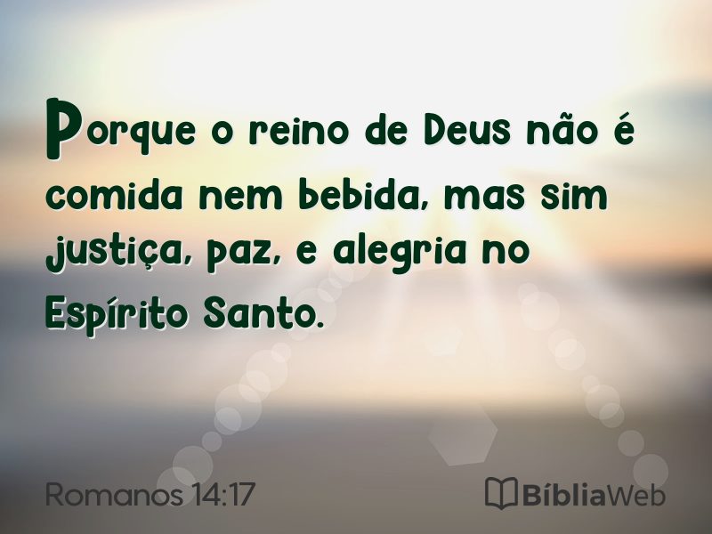 Romanos 14:17 em imagem para compartilhar
