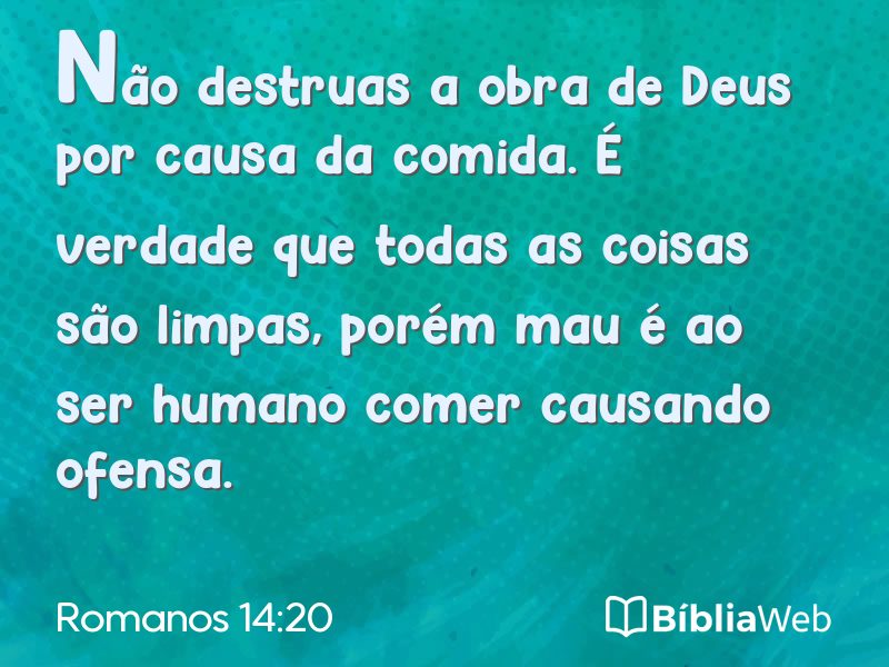 Romanos 14:20 em imagem para compartilhar
