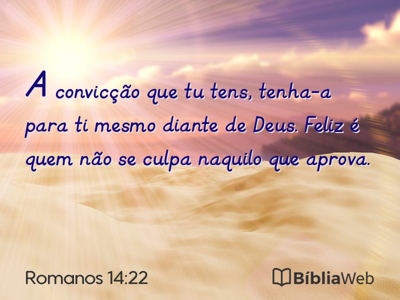 Romanos 14:22 em imagem para compartilhar