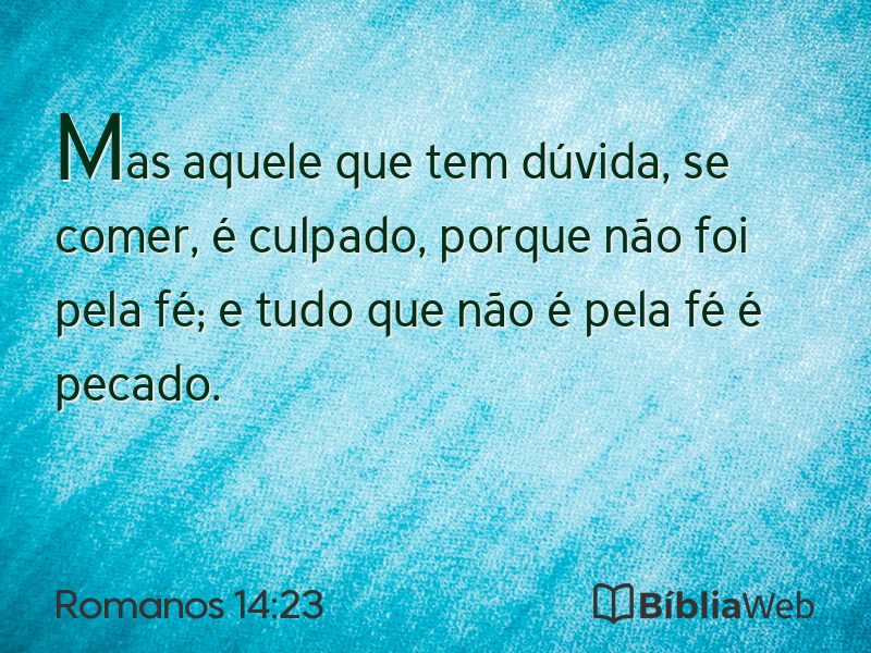 Romanos 14:23 em imagem para compartilhar