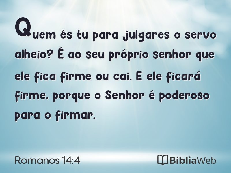 Romanos 14:4 em imagem para compartilhar