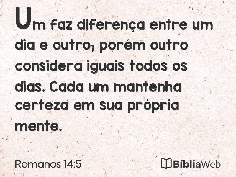 Romanos 14:5 em imagem para compartilhar