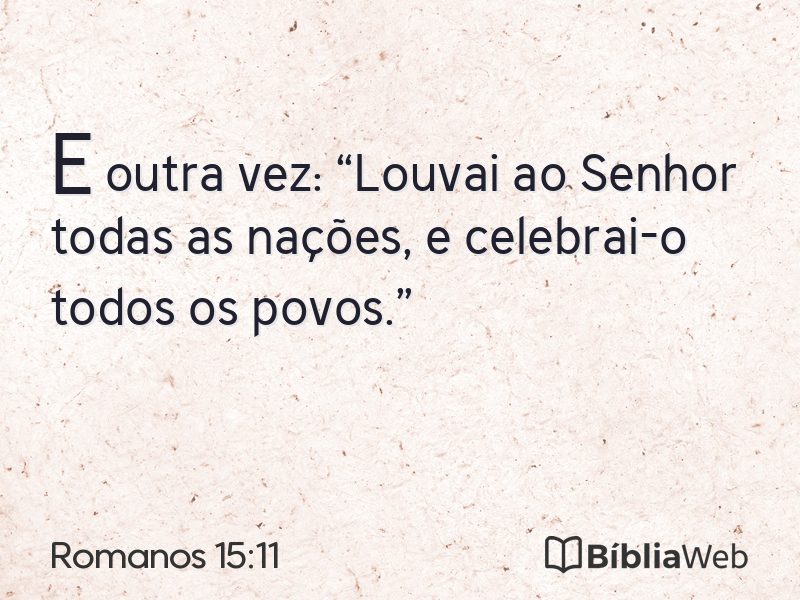 Romanos 15:11 em imagem para compartilhar