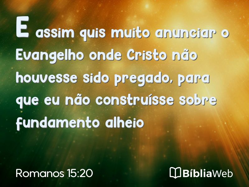 Romanos 15:20 em imagem para compartilhar