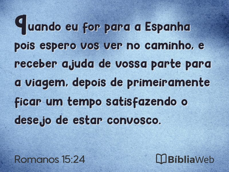 Romanos 15:24 em imagem para compartilhar