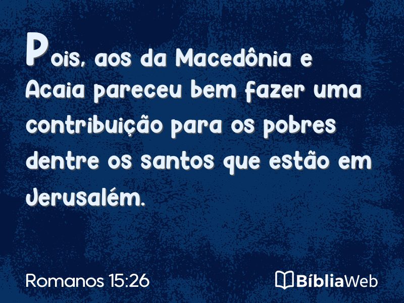 Romanos 15:26 em imagem para compartilhar