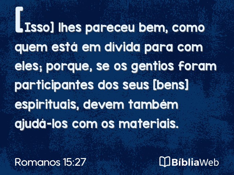 Romanos 15:27 em imagem para compartilhar