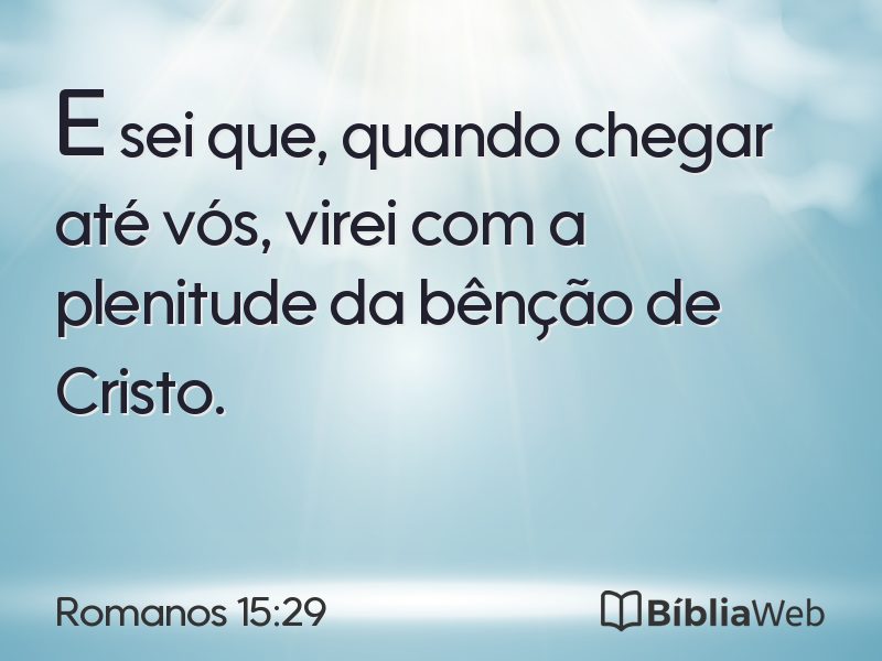Romanos 15:29 em imagem para compartilhar