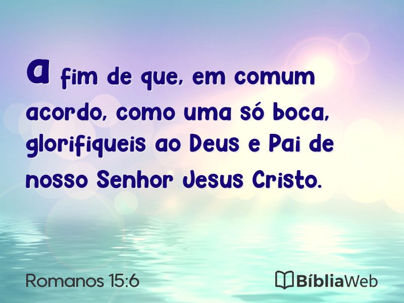 Romanos 15:6 em imagem para compartilhar